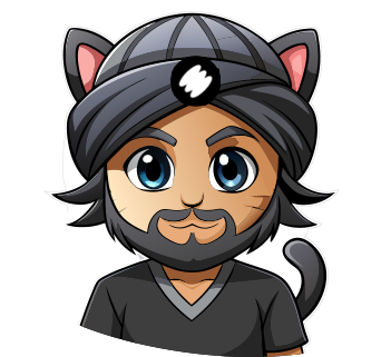 Stylized cat-themed illustration of Avneet Singh's portrait