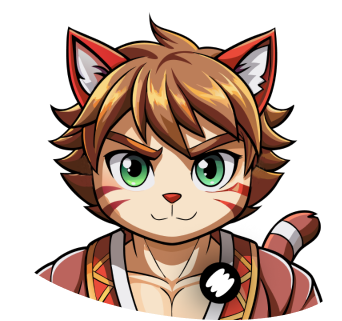 Stylized cat-themed illustration of Dmitri Creed's portrait